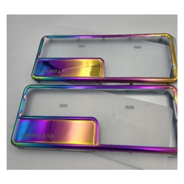 (COD) (HARGA SEPASANG DEPAN BELAKANG) Bingkai Plat Nomor Motor Twotone pelangi Variasi Dudukan / Tem