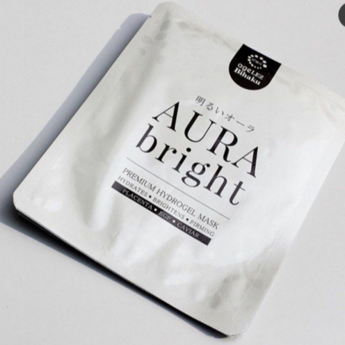 AURA BRIGHT MASK HYDROGEL BRIGHTENING MASKER WAJAH PER PCS