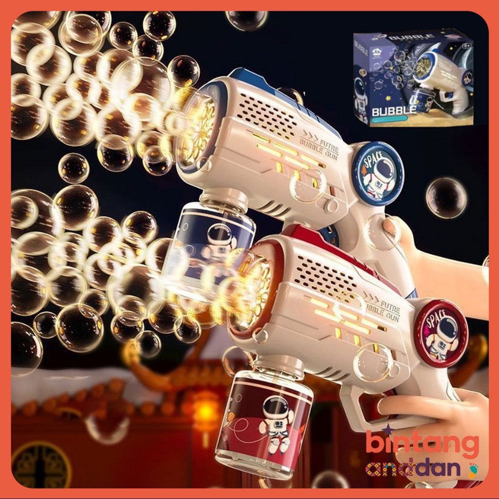Mainan Gelembung Pistol Bubble Sabun Otomatis Anak Besar Tembakan Balon Kado Ulang Tahun