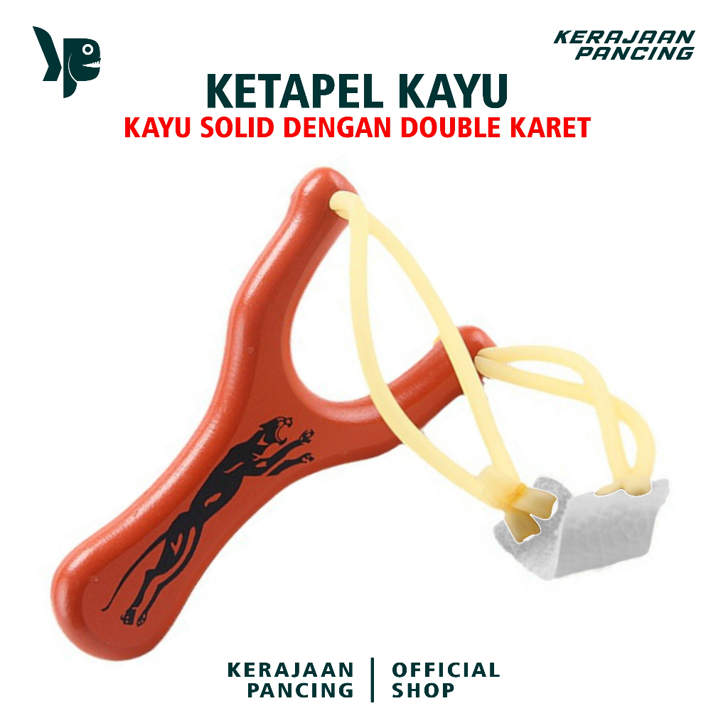 Kerajaan Pancing Mainan Ketapel Kayu Polos Plitur Perangkap Ikan Kuat dan Kokoh