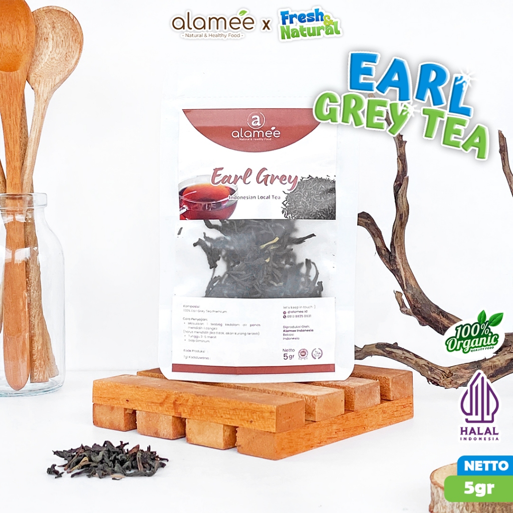 

ALAMEE Teh Bunga Earl Grey Black Tea Alami Organik Dried Leaf 5g fresh and natural
