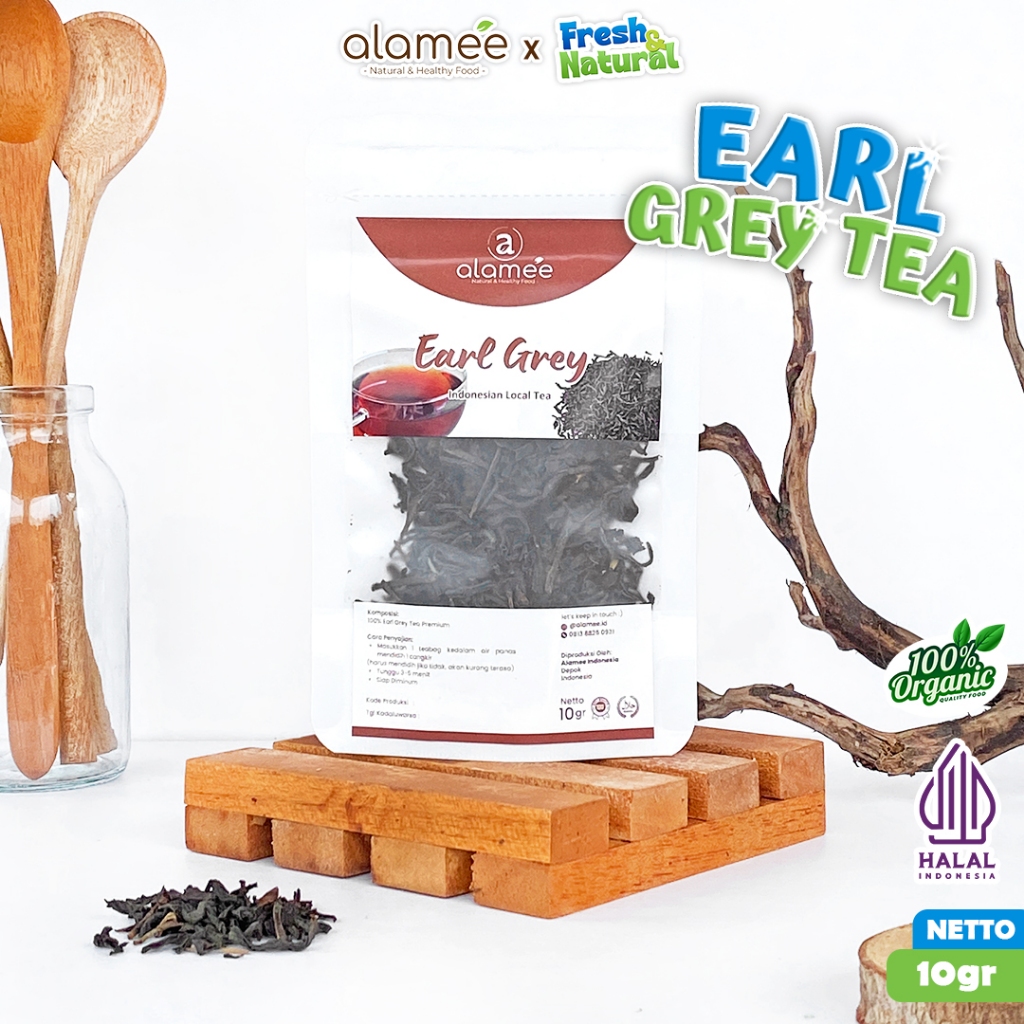 

ALAMEE Teh Bunga Earl Grey Black Tea Alami Organik Dried Leaf 10g fresh and natural