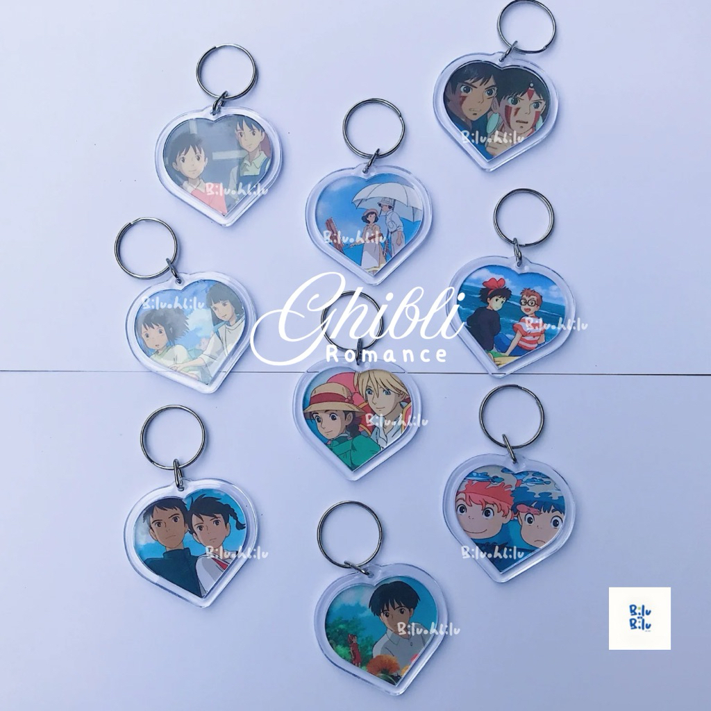 biluohbilu| keychain ghibli romance, keychain studio ghibli, gantungan kunci ghibli, keychain anime,