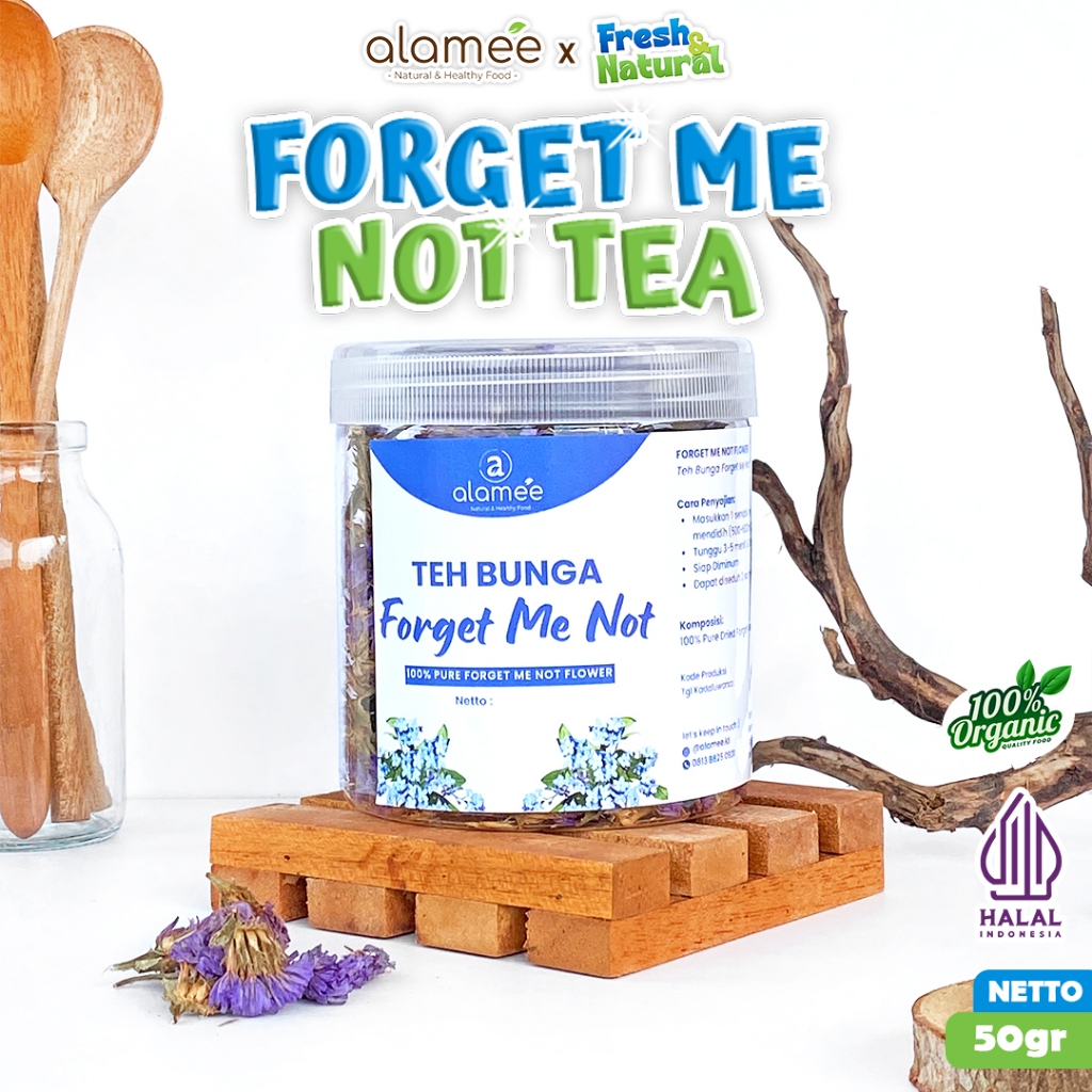 

Teh Bunga Forget Me Not Flower Tea Organik Kering Dried Alami Teh Herbal 50 Gr fresh and natural