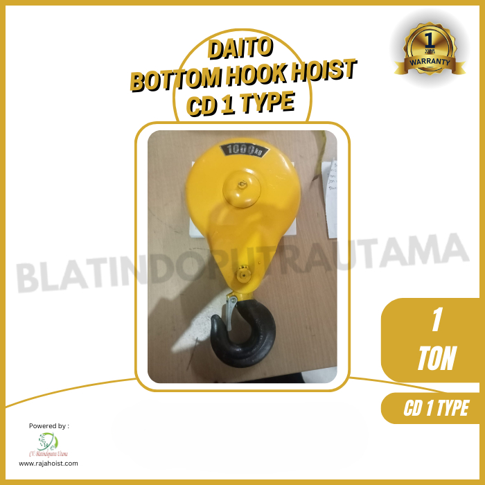 Daito Bottom Hook Hoist CD1 Type 1 Ton – 5 Ton - Pengait Bawah Hoist Wire Rope