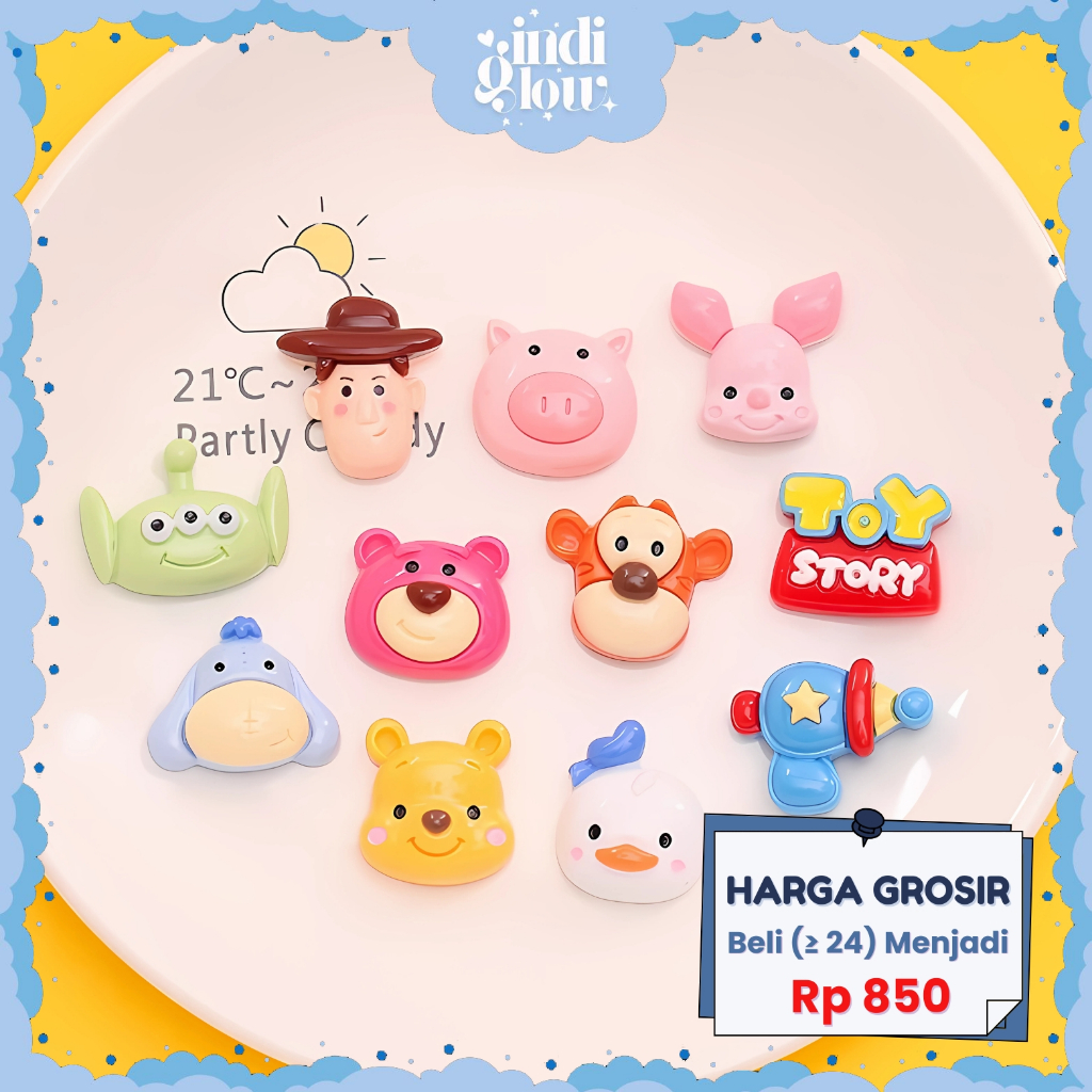 

IG 1 Pcs Resin Clay 3D Lucu Karakter Toy Story Untuk DIY Hiasan Dompet Gantungan Kunci Stiker Timbul