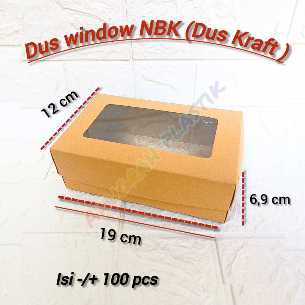 

Dus window kraft NBK / Box kue coklat window Laminasi per 10 pcs