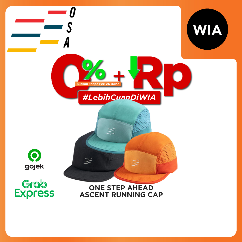 WIA One Step Ahead (OSA) Ascent Running Cap 5 - Topi Lari Olahraga Lightweight