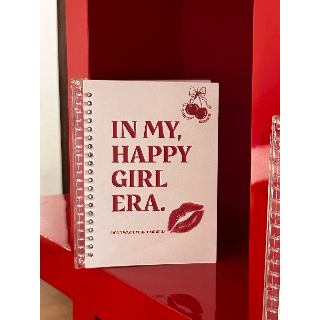 

Binder A5 Estetik Custom - In My Happy Girl Warna Merah | Loose Leaf | Planner Notes Lucu