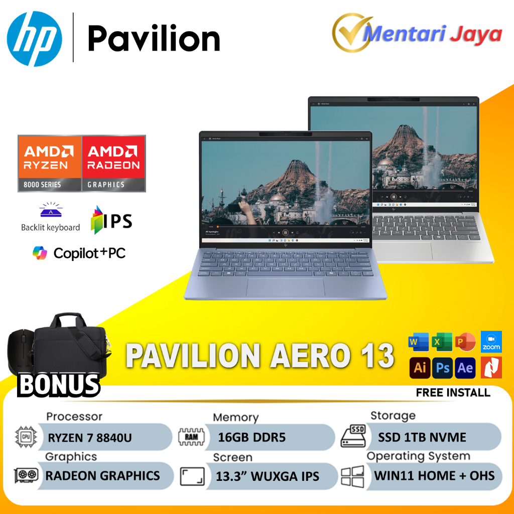Laptop HP Pavilion Aero 13 Ryzen 7 8840U 16GB 1TB SSD Windows 11 Home