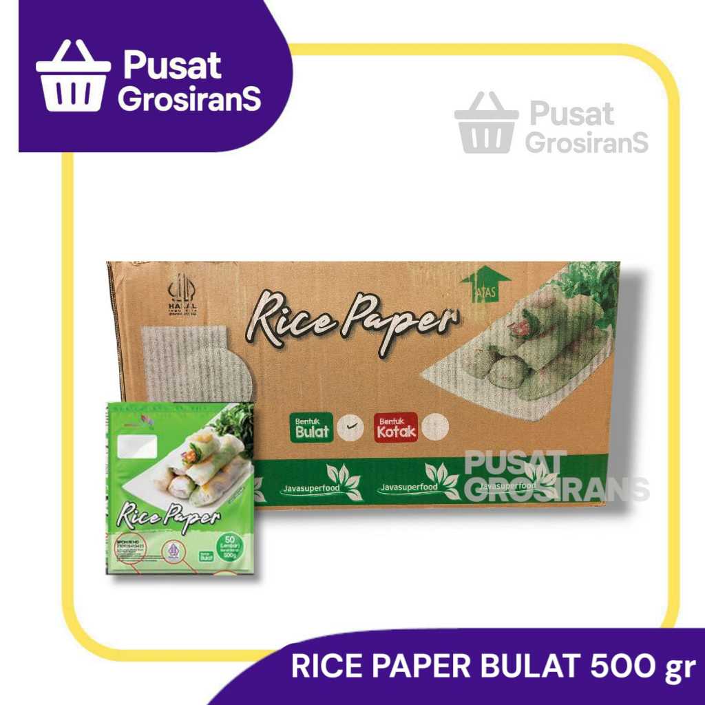

Java Superfood Rice Paper Kotak dan Bulat 500gr 1 Karton isi 20pcs