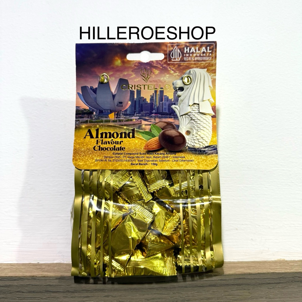 

COKLAT CRISTELLO 150GRAM ALMOND MILK CHOCOLATE IMPORT MALAYSIA COKELAT MERLION SINGAPORE