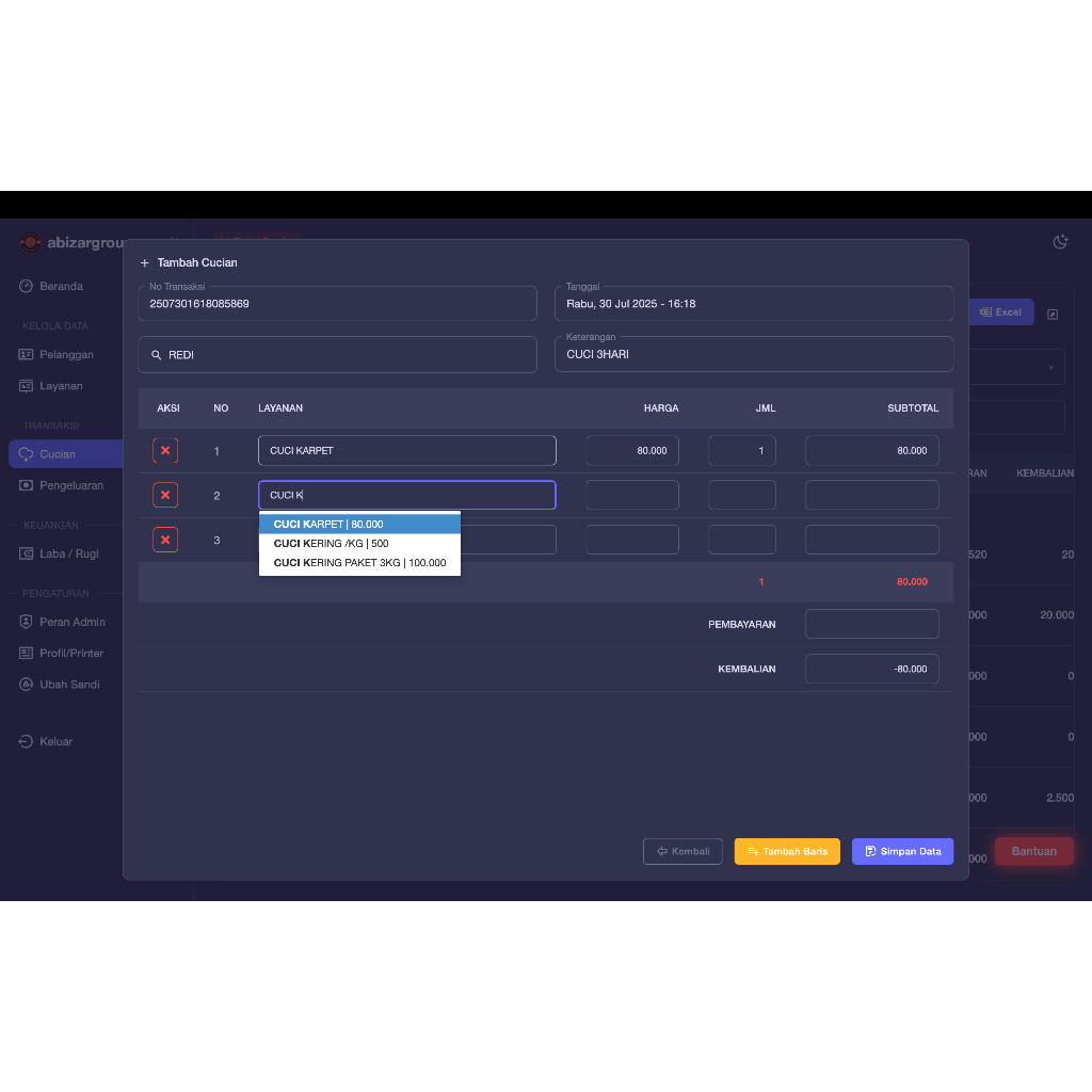 

Aplikasi Kasir Laundry dan Carwash