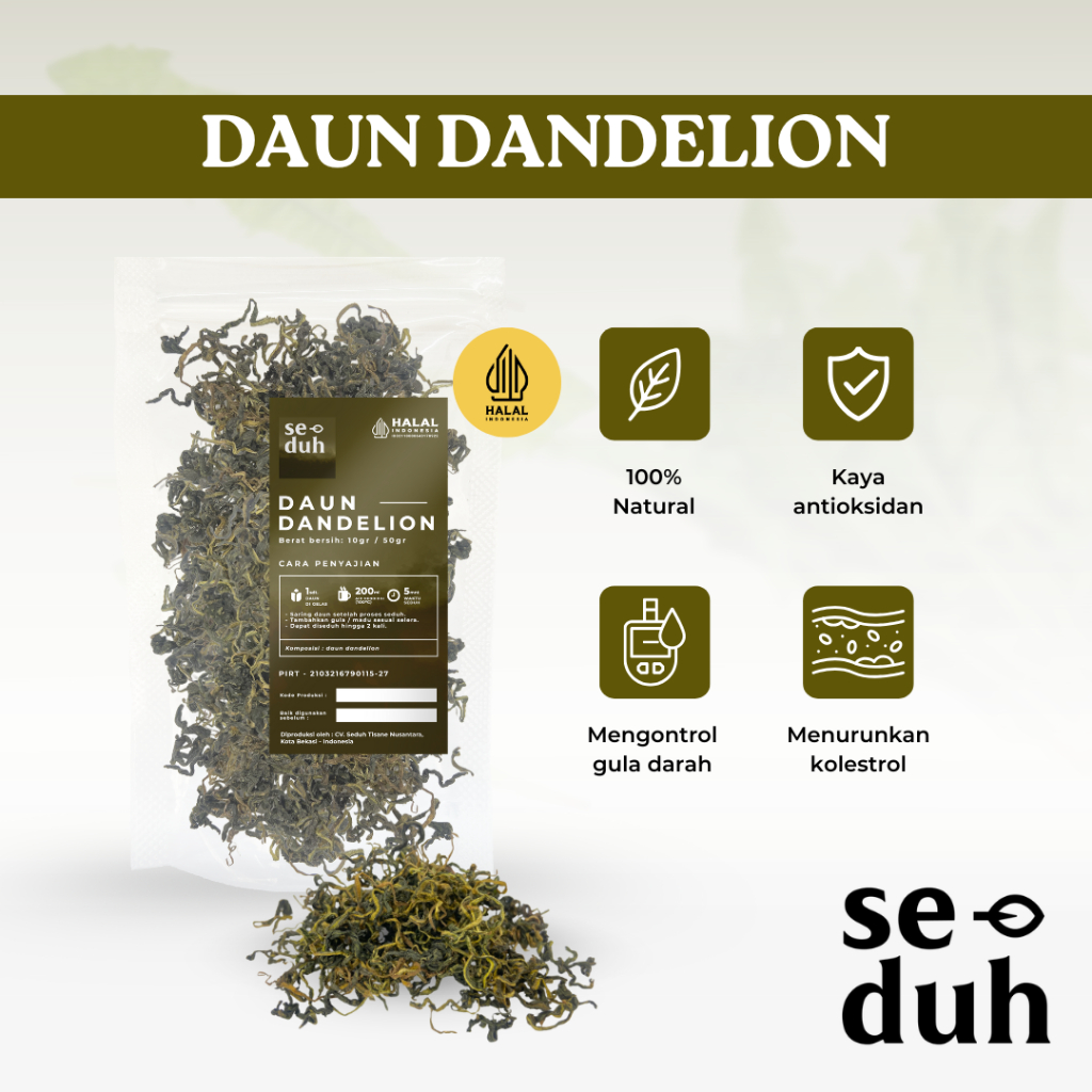 

Seduh Dandelion Leaf Tea / Teh Daun Dandelion / Herbal Leaf