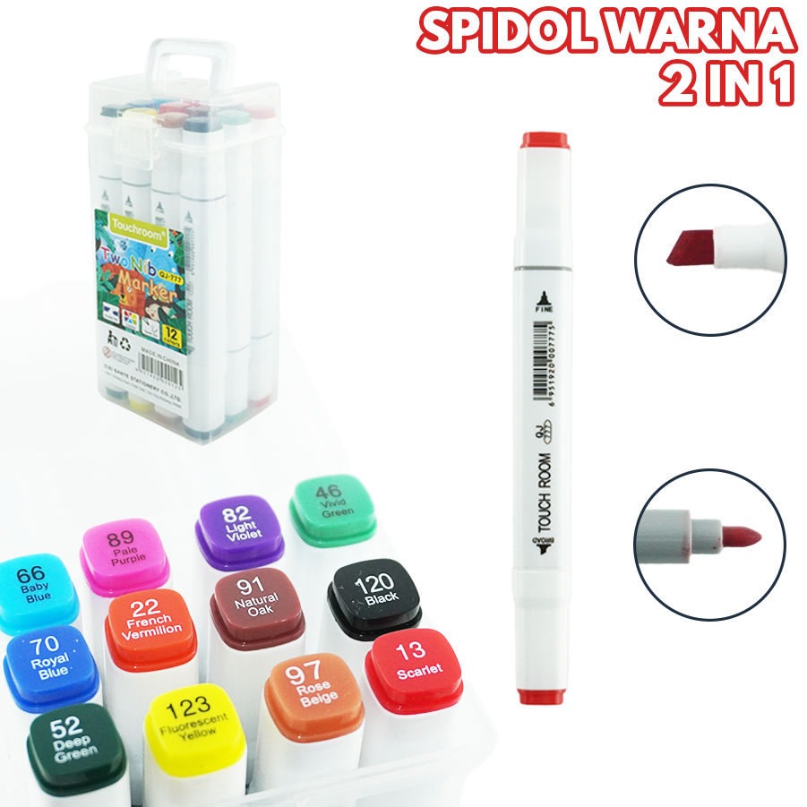 

Spidol Warna Two Nib Marker 2 In 1 Spidol Sketsa Double Tip Spidol Acrylic Color Multifungsi YL-0303