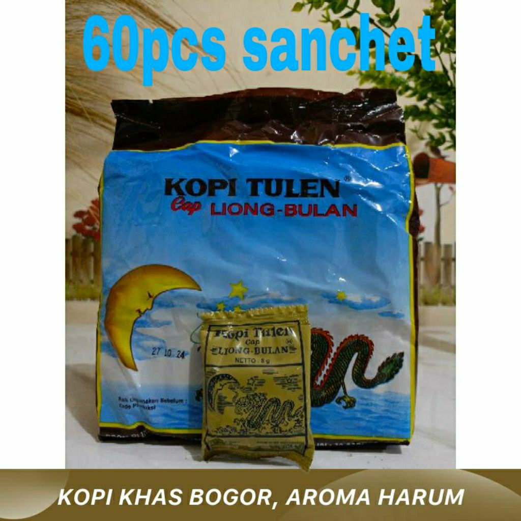 

2Pak kopi Cap Liong Bulan Tanpa Gula 8g ( isi 60pcs sanchet )