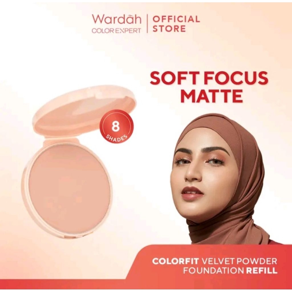 Wardah Colorfit Velvet Powder Foundation Refill 11g / Bedak Padat Wardah