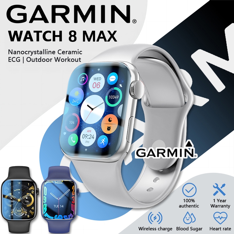GARMIN Watch 8 MAX Olahraga Tahan Air Pria dan Wanita Bluetooth Digital Smart Watch