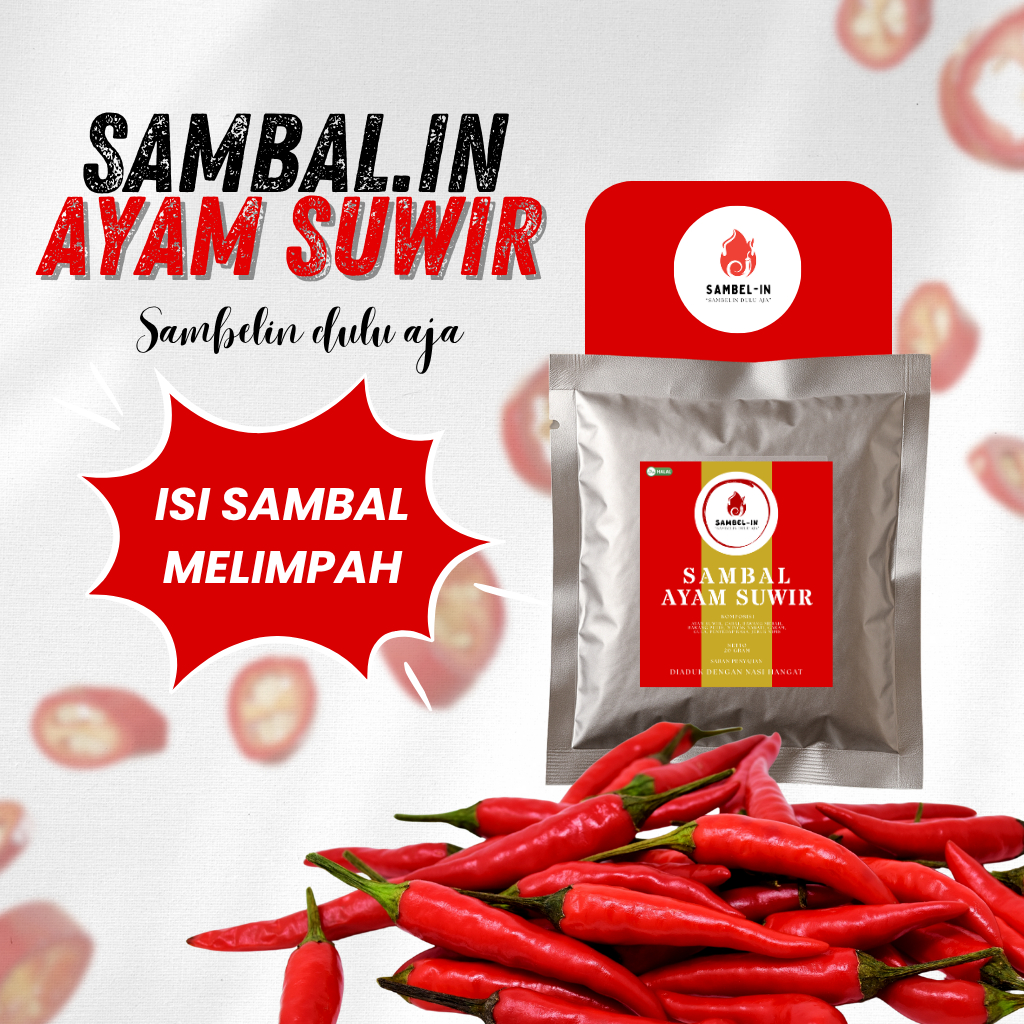 

SAMBEL.IN Sambal Ayam Suwir Enak Pedas 20gr – Sambal Rumahan Sachet Siap Makan