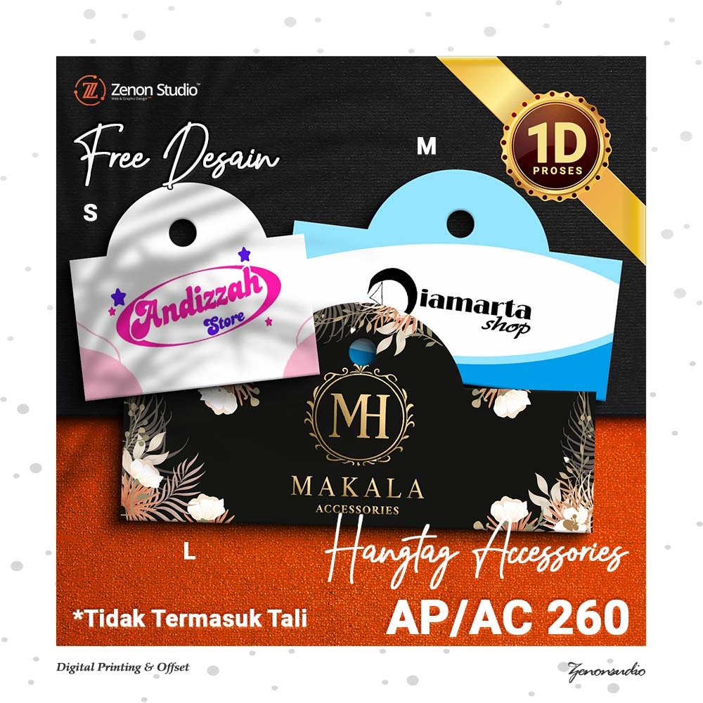 

Hangtag Label Custom untuk Aksesoris Handmade Uk S M L (Free Desain)