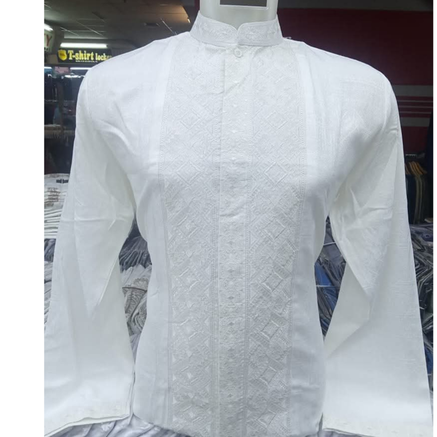 Baju Koko Putih Bw Jaguar Lengan  Panjang Original Baju Koko Putih Bw Jaguar Lengan  Panjang Bordir 