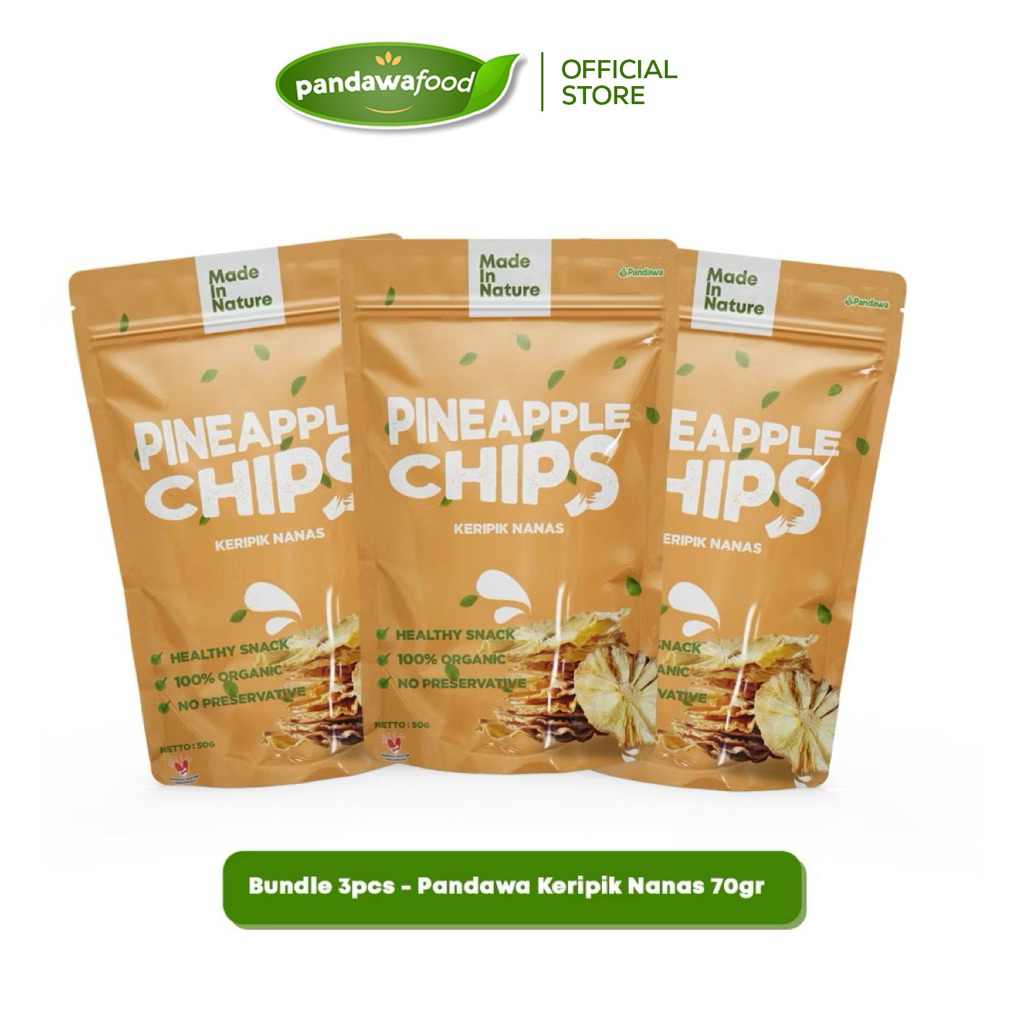 

Bundle 3pcs Keripik Buah Nanas 70gr / Oleh-Oleh Khas Kota Batu Malang