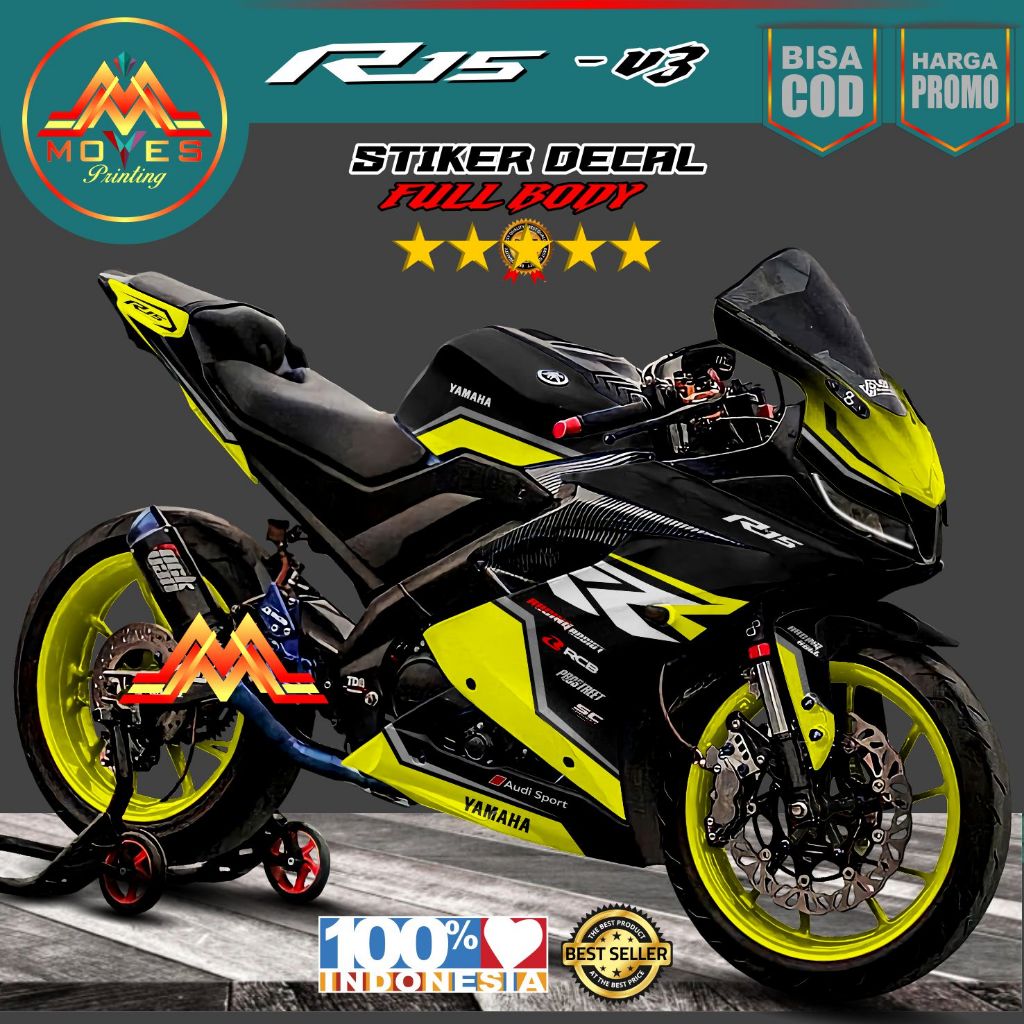 BISA COD Decal stiker Yamaha R15 V3 full body terbaru . stiker yamaha r15 v3