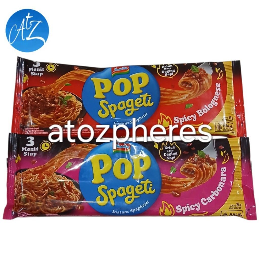 

Pasta instan spagheti pedas Kriuk Rasa Daging Sapi halal MUI IndoMie Indo Mie POP Spageti Spicy Carbonara 80g / Bolognese 84g Spaghetti