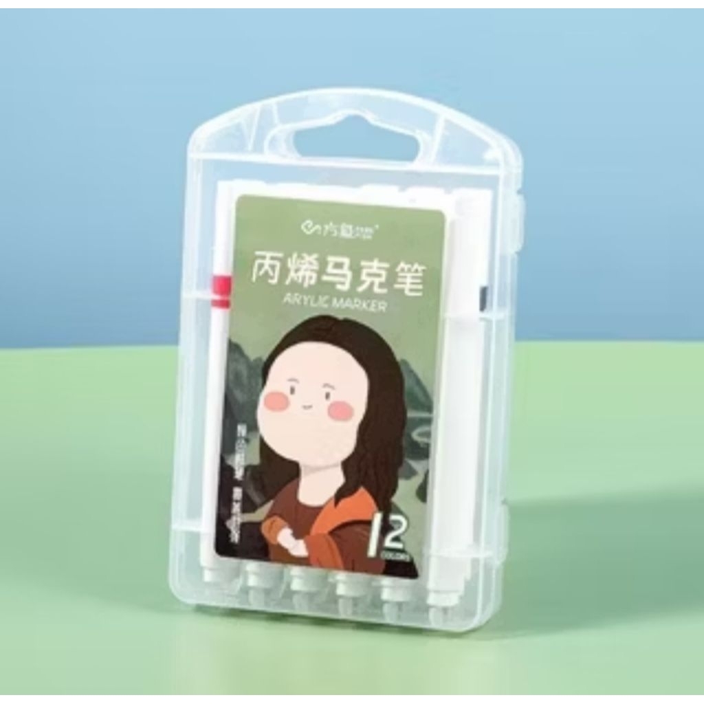 

(12 pcs) Acrylic Marker Set spidol Cat Akrilik untuk anak-anak Kreasi Hobi Menggambar