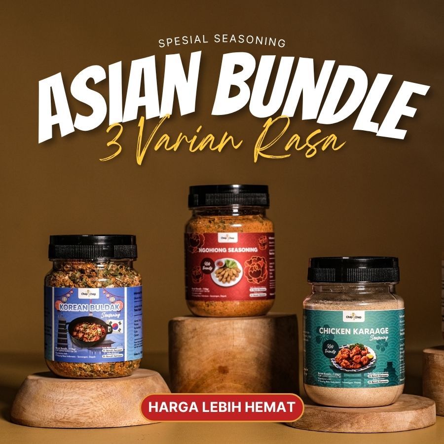 

Asian Bundle Chop Chop Rub Kombinasi dengan 3 Varian - Korean Buldak, Ngohiong, Chicken Karaagee