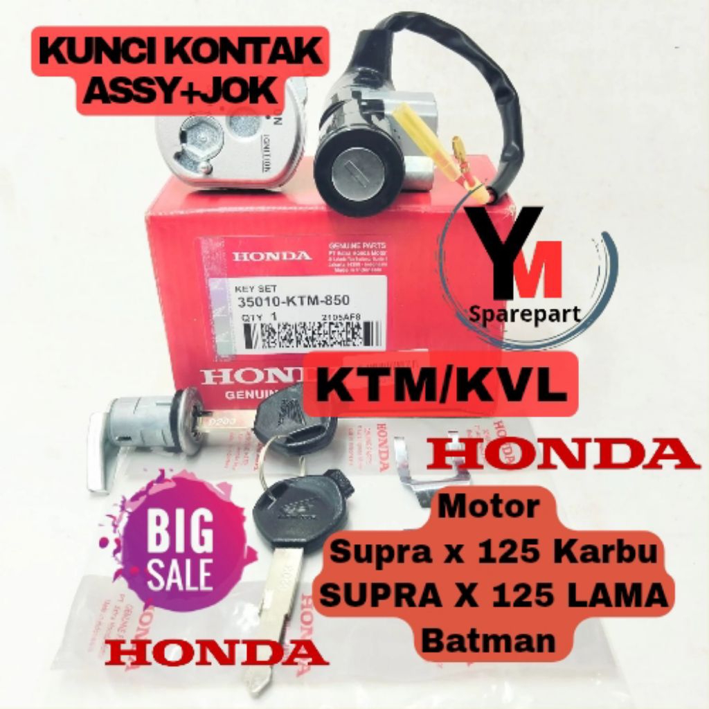 Ori Garansi KUNCI KONTAK ASSY +JOK KVL/KTM SUPRA X 125 Karbu, SUPRA x 125 lama Honda AHM Original