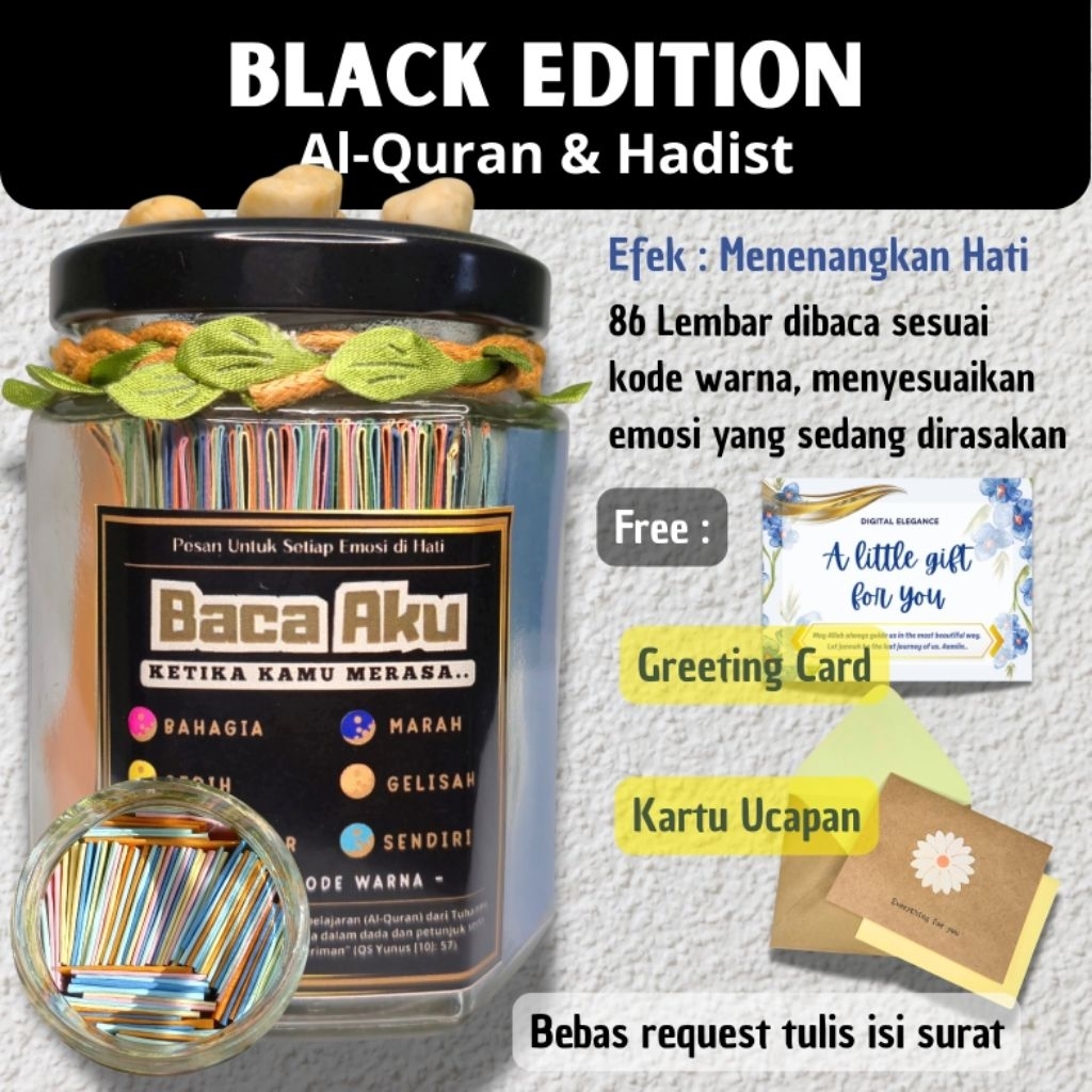 Muslim Jar [Black Edition] || Paket Hadiah islami dan unik souvenir Pernikahan dan Wisuda