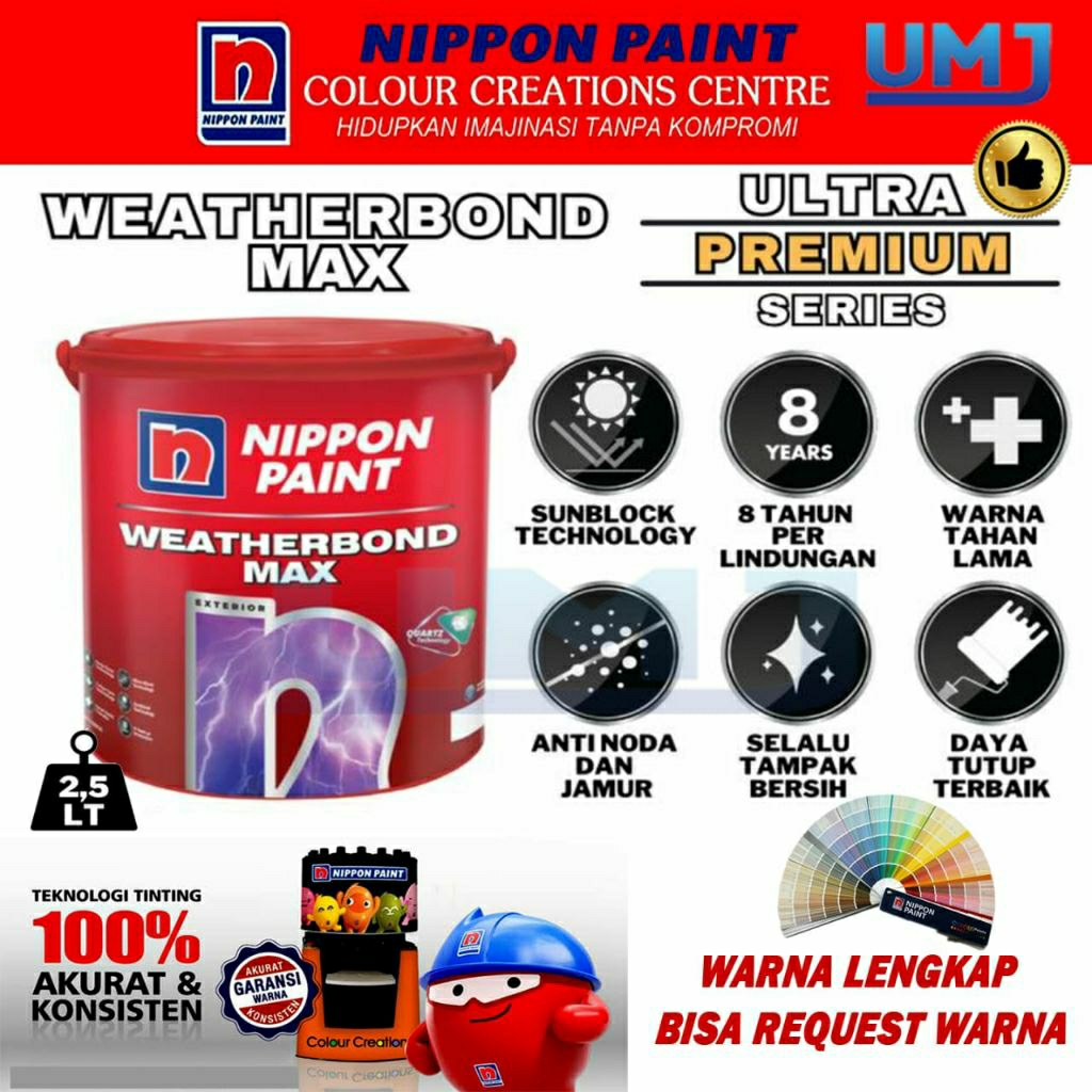 Cat Tembok exterior premium WEATHERBOND MAX, Exterior Premium Nippon Paint - Nippon Paint Weatherbon