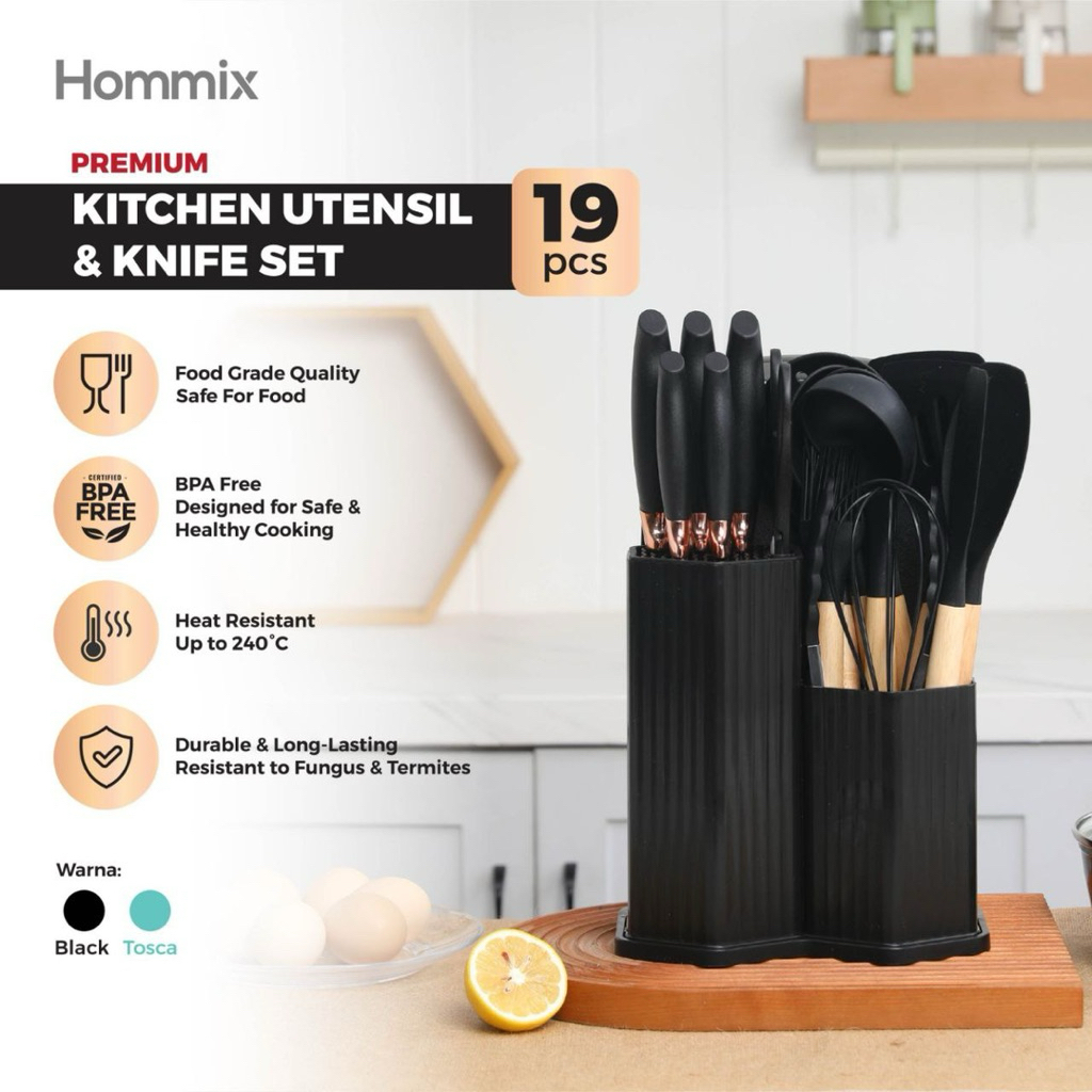 Hommix Kitchen Utensil & Knife set Kitchen utensil set silicone