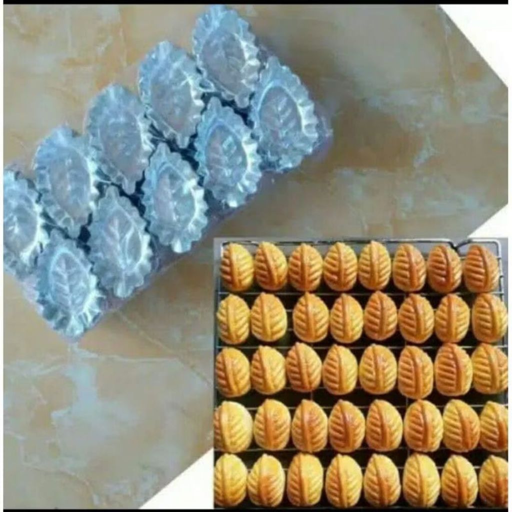 Cetakan Nastar aluminium ( 20 pcs ) / Cetakan kue nastar bentuk daun