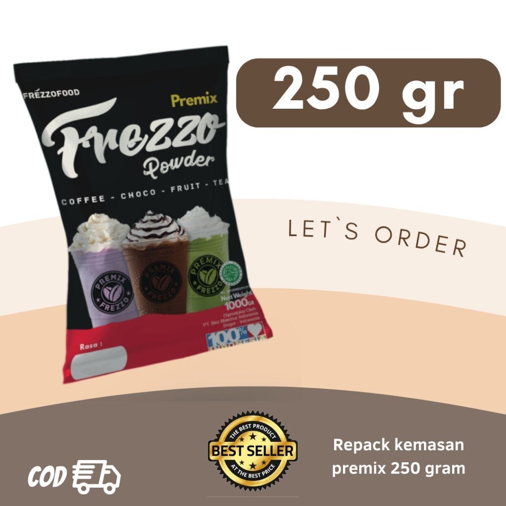 

TERMURAH BUBUK MINUMAN FREZZO PREMIX VARIAN RASA REPACK 250 GRAM