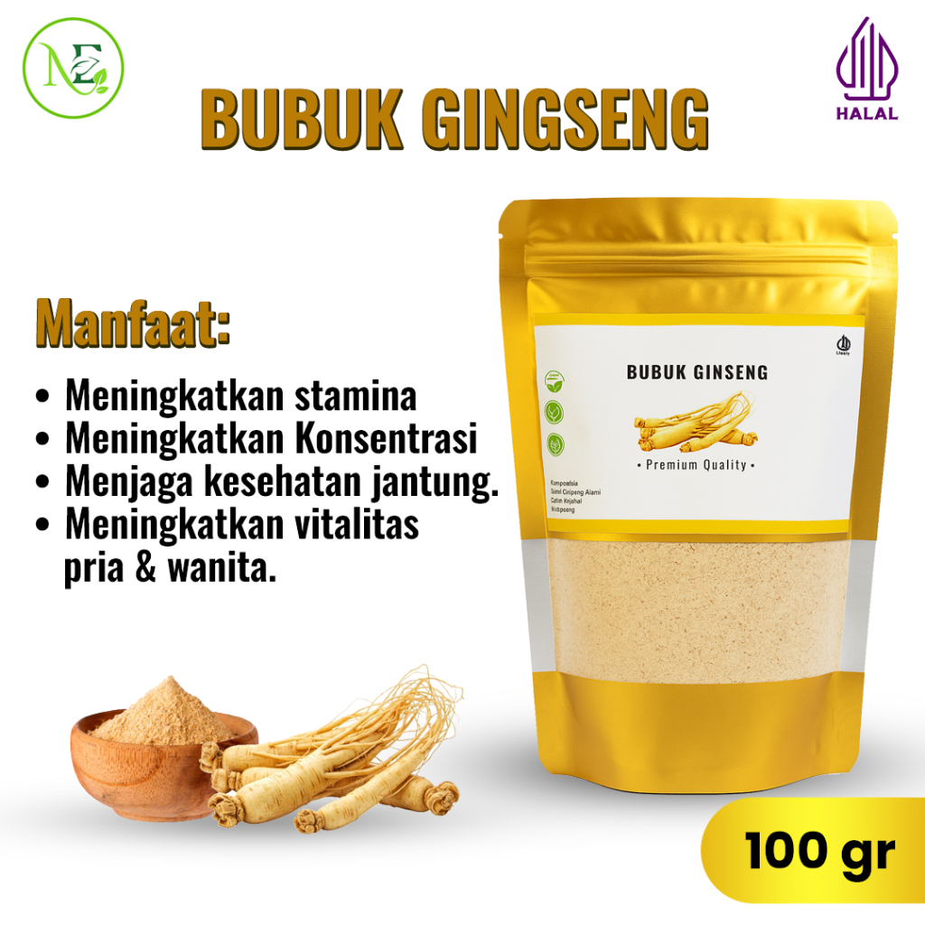 

Serbuk Gingseng Asli / Bubuk Gingseng Premium Asli 100gr 250 gr 500 gr