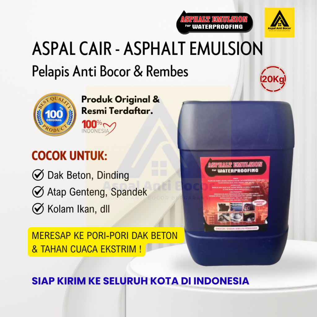 Aspal Cair Anti Bocor 20 Kg Aspal Emulsion Waterproofing Bandung