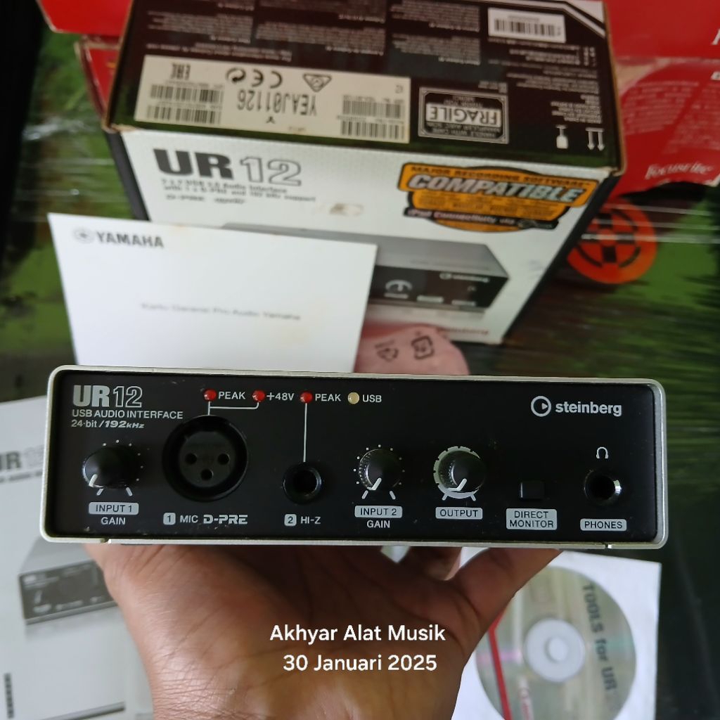 Soundcard Steinberg Yamaha UR12 Fullset Mulus Like New
