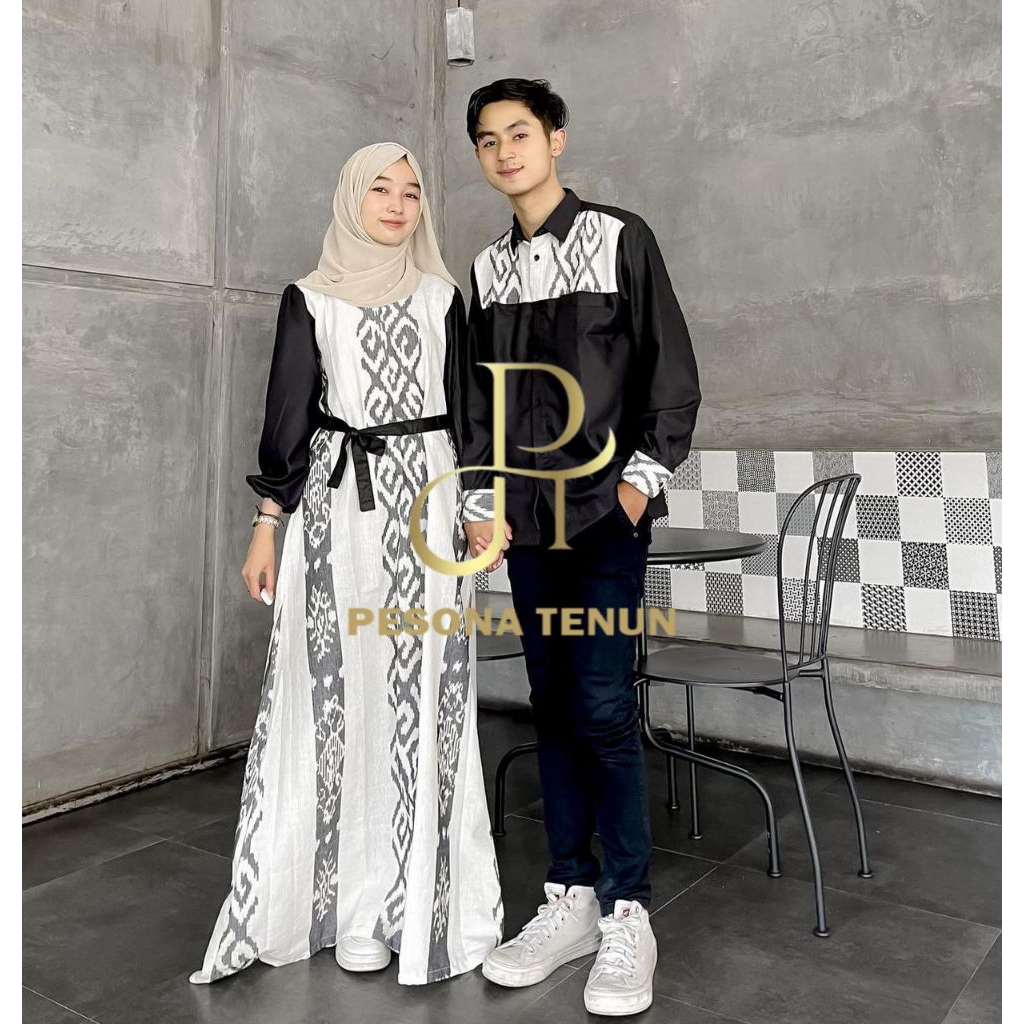 PESONA TENUN - BAJU TENUN RAYA WHITE COUPLE TENUN - BAJU TENUN COUPLE - COUPLE KELUARGA - COUPLE TEN