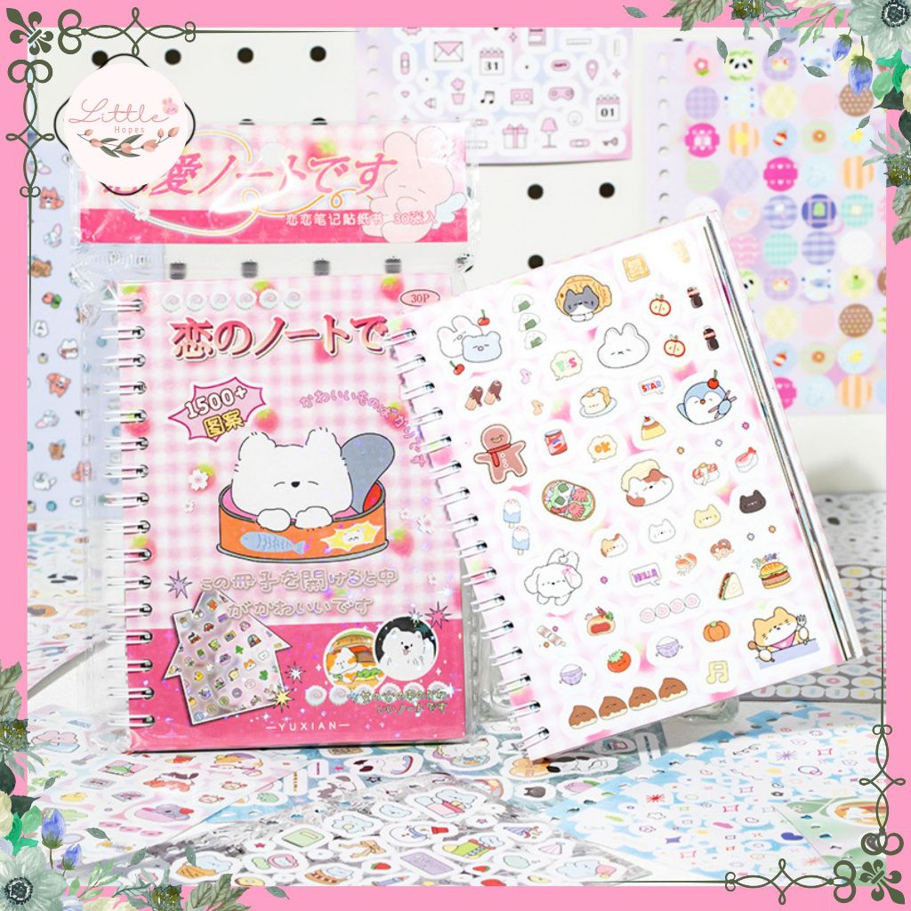 

Sticker Book 1500+ Japanese Korean Love Notes Series Cute Cartoon Vibes Scrapbook Kawaii Deco