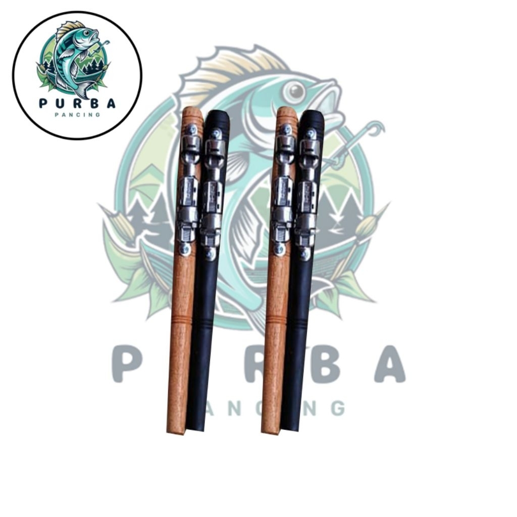 Gagang Joran Pancing Kayu 30cm+ Reel seat jepit