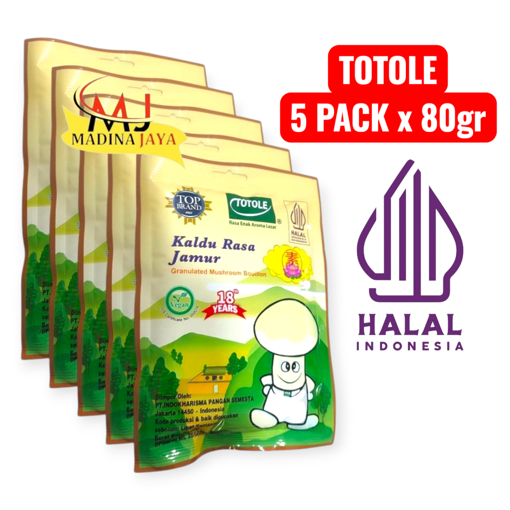 

Totole Kaldu Jamur Halal 80gr x 5 pack, Vegetarian