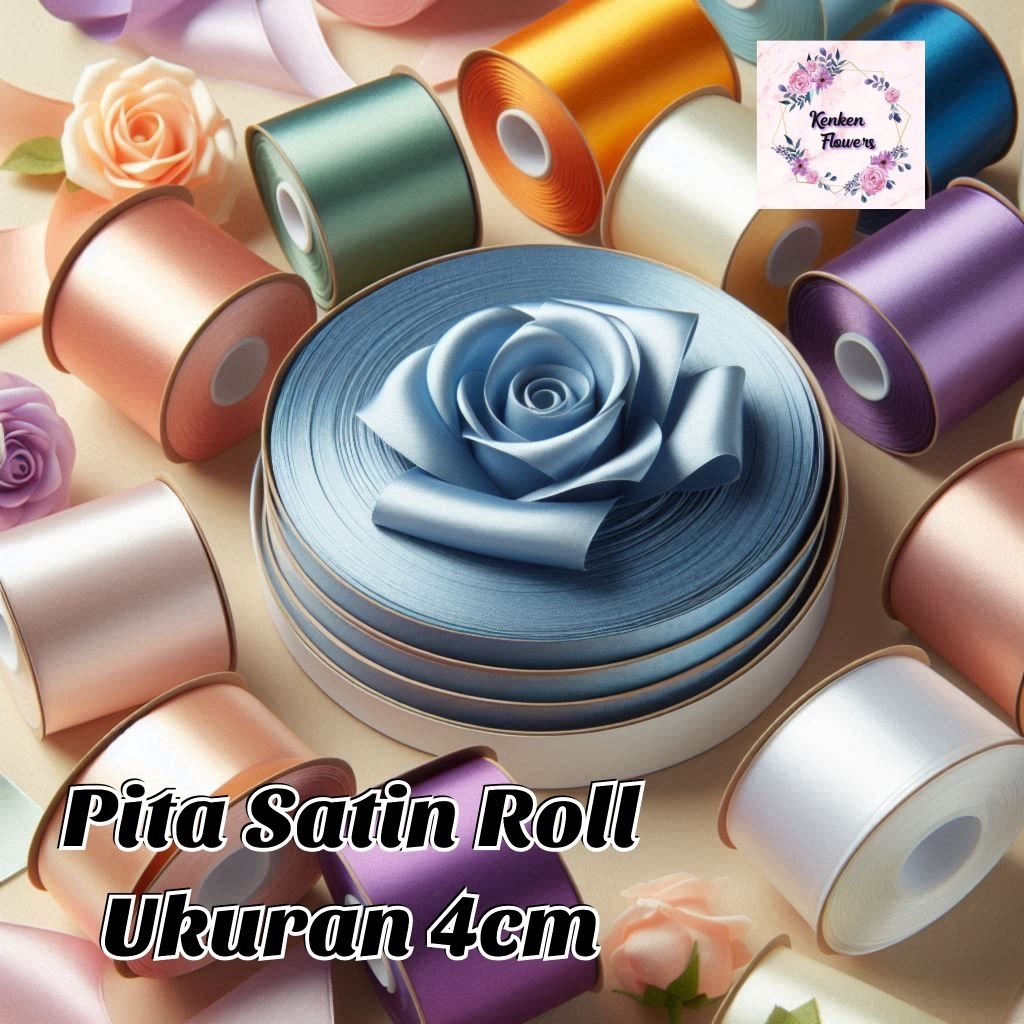 

Pita Satin Roll Ukuran 4cm High Quality