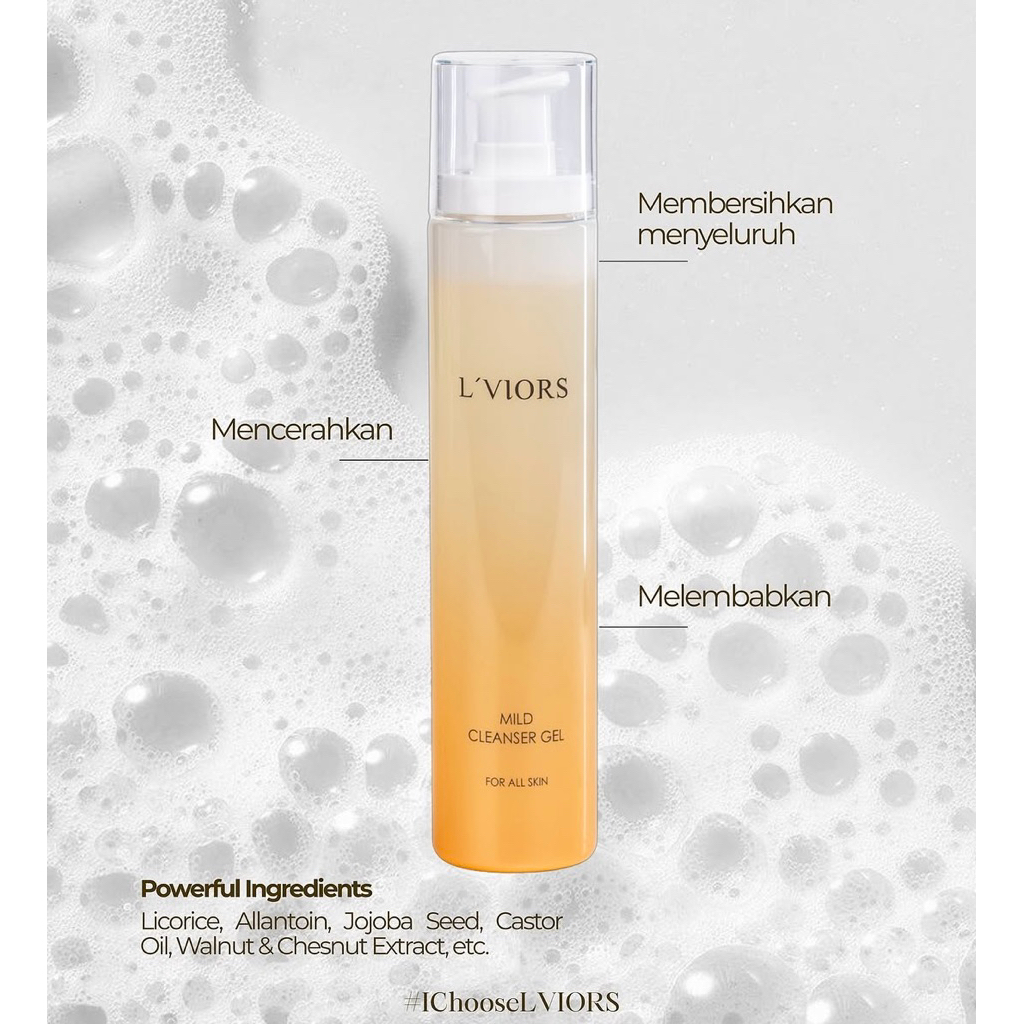 LViors Mild Cleanser Gel / Cool Down Toner Exp 2028 (Sabun Cuci Wajah & Toner For All Skin)