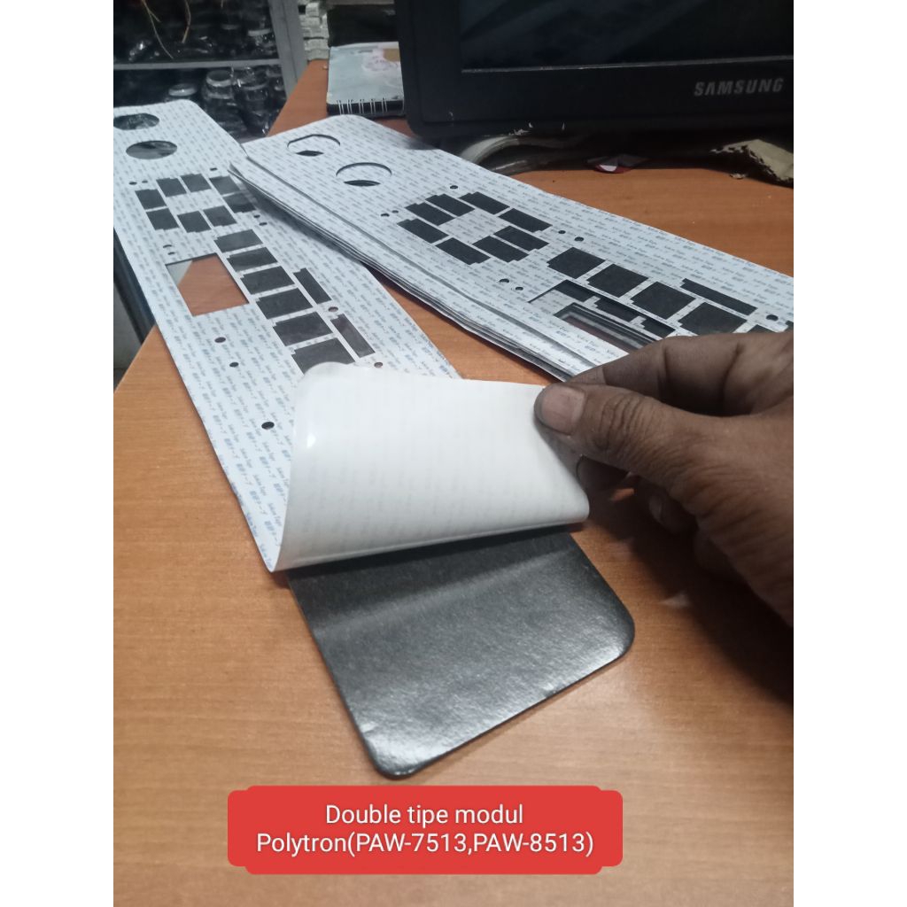 kaca layar sentuh dan double tape modul display mesin cuci Polytron PAW-8513,PAW-7513