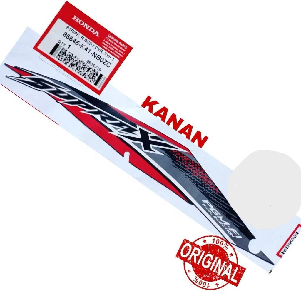 STICKER STIKER STRIPING COVER BODY MOTOR SUPRA X PGM FI 86645-K41-NB0ZA