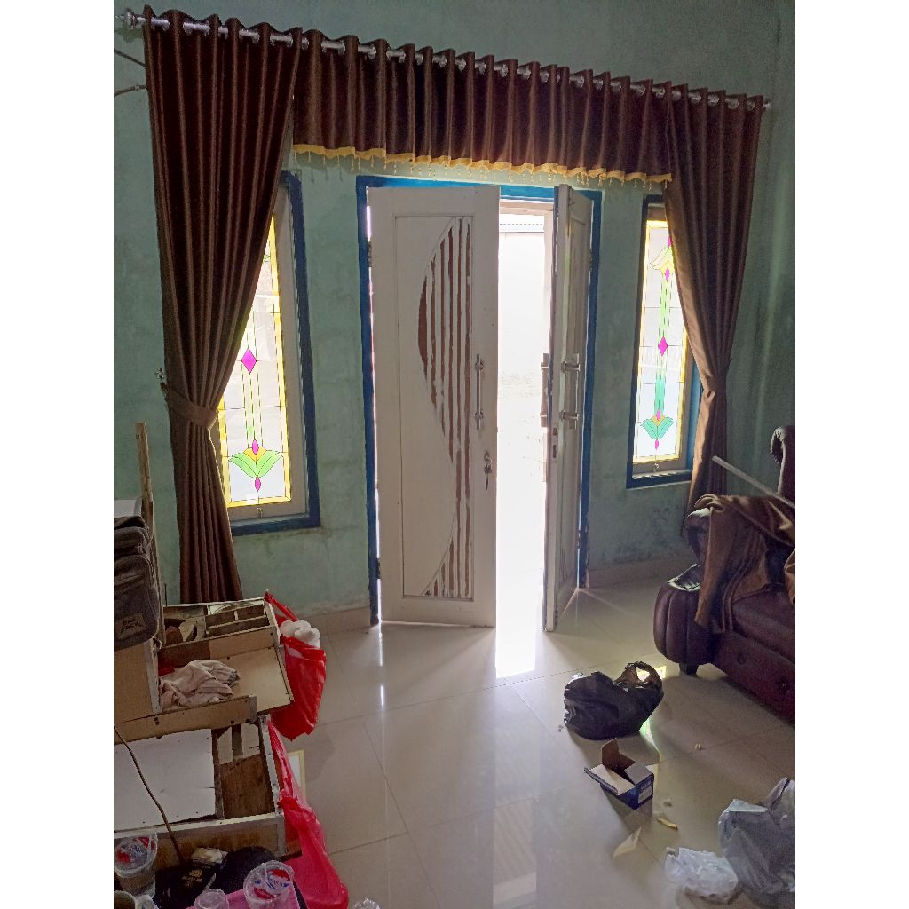 gorden blackout poni 15 gelombang Tinggi 40-70cm untuk pintu tengah atas pintu,pintu samping dll