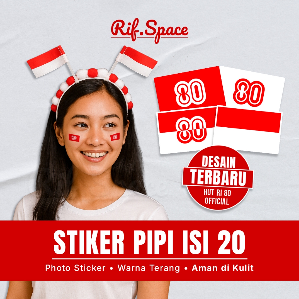

Stiker Pipi Merah Putih Spesial Hut RI 80 Isi 20 - Desain Terbaru 2025 | Aksesoris 17 Agustus HUT RI Anak Dewasa