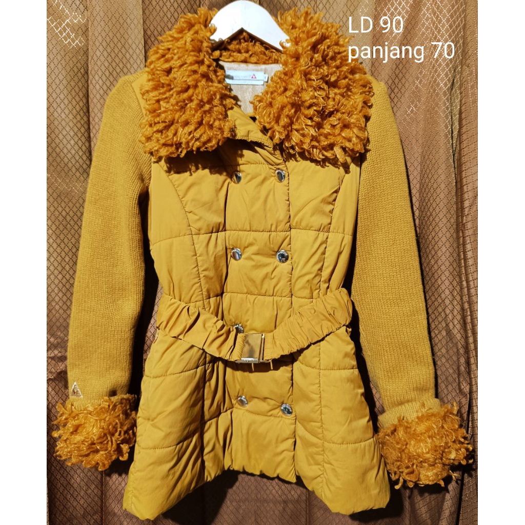 coat rajut wanita coat wol wanitacoat vintage kuning coat vtg kuning coat wanita kuning coat winter 